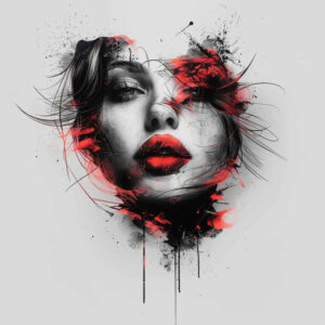 faces tattoo design ideas Surrealism shifting shapes detailed eyes symbolising determination