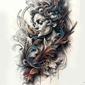 faces tattoo design ideas vivid hallucination detailed for behind ear