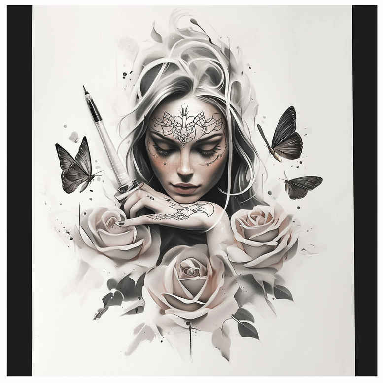 faces tattoo design ideas soft-focus detailed texture represents determination