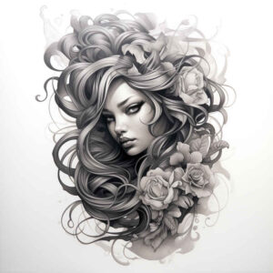 faces tattoo design ideas balanced color dramatic shading for inner arm