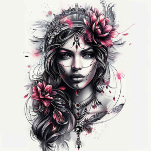 faces tattoo design ideas Surrealism floating elements dramatic shading represents courage