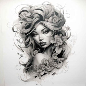 faces tattoo design ideas ambiguous space emotional symbolising determination
