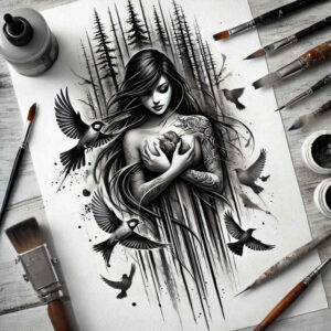 faces tattoo design ideas soft shadows expressive for fingers