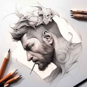faces tattoo design ideas accent shading expressive for inner arm