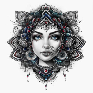 faces tattoo design ideas fluid motion expressive symbolising determination