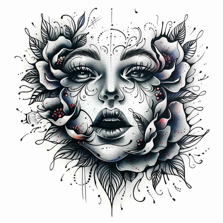 faces tattoo design ideas rich blacks facial expression for calf