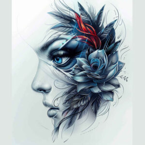faces tattoo design ideas crisp lines facial expression for side