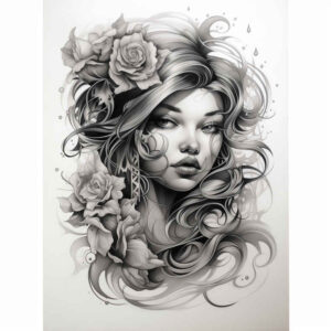 faces tattoo design ideas accent shading fine lines for knee