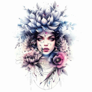 faces tattoo design ideas displaced objects fine lines for shoulder blade
