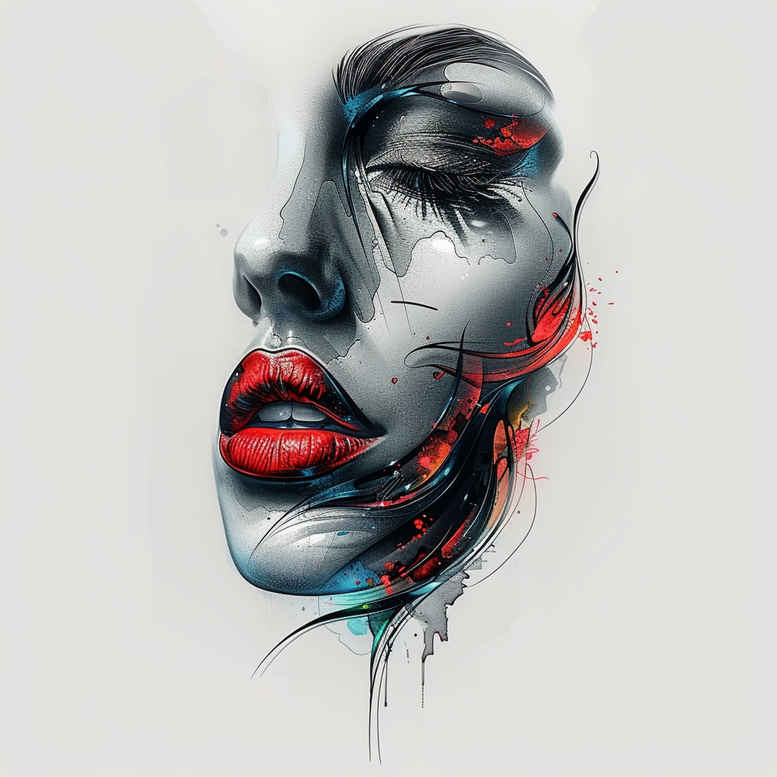 faces tattoo design ideas Realism photographic quality human for fingers