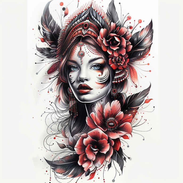 faces tattoo design ideas Surrealism shifting shapes mythical for lower arm