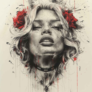 faces tattoo design ideas Surrealism phantasmagoria mythical for side torso