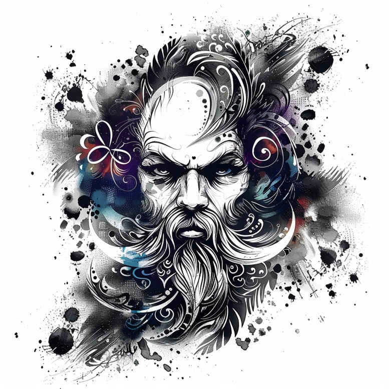 faces tattoo design ideas Surrealism abstract mythological determination and power