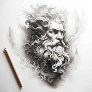 faces tattoo design ideas bold outline mythological meaning determination
