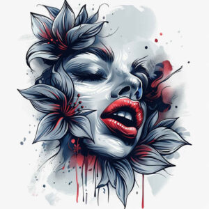 faces tattoo design ideas black-and-white natural for neck
