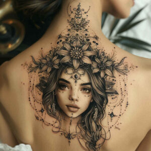 faces tattoo design ideas bold profile for neck