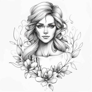 faces tattoo design ideas Surrealism symbolic motifs realistic for ribs