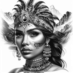 faces tattoo design ideas Surrealism psychedelic realistic represents endurance