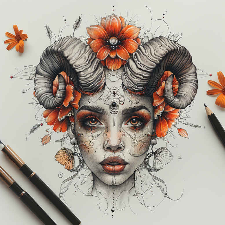 faces tattoo design ideas Surrealism juxtaposition sharp for heel