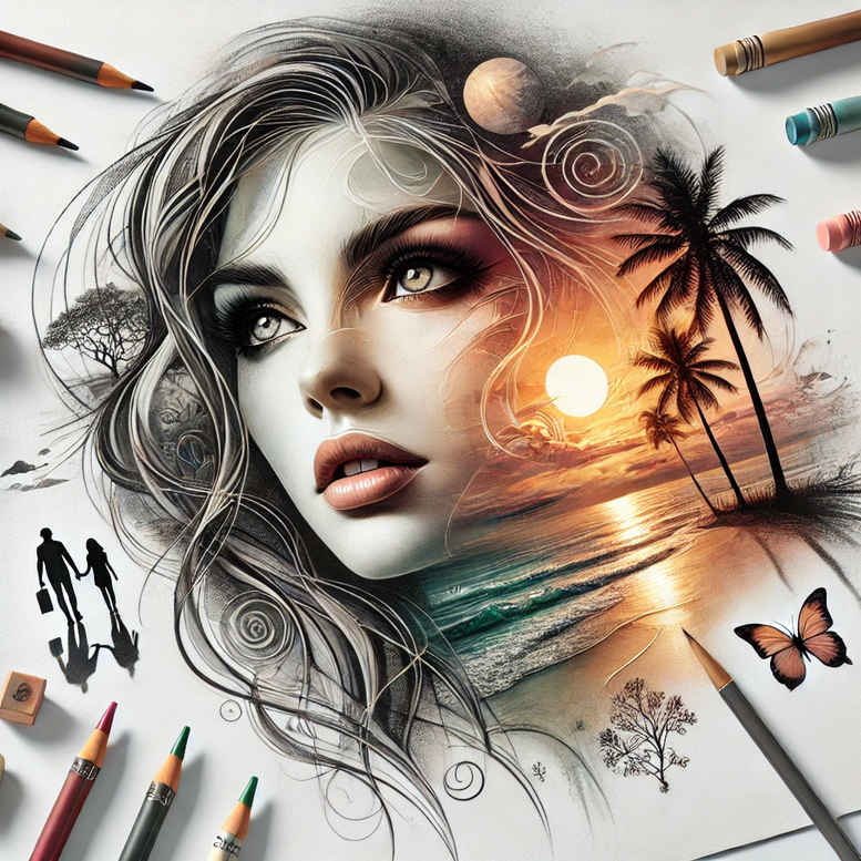 faces tattoo design ideas Surrealism esoteric sharp for neck