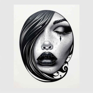 faces tattoo design ideas Surrealism visionary smooth for shoulder blade