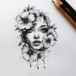 faces tattoo design ideas Realism real shadows soft shading for inner arm