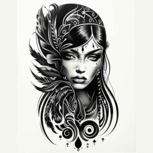 faces tattoo design ideas Surrealism unconscious imagery subtle shadows for nape