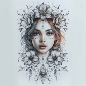 faces tattoo design ideas color depth subtle shadows for sternum