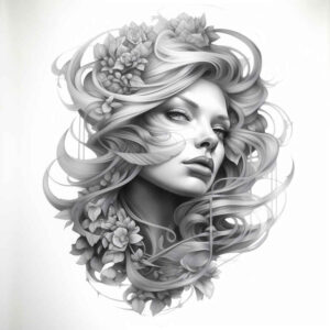 faces tattoo design ideas ethereal textures subtle shadows symbol of endurance