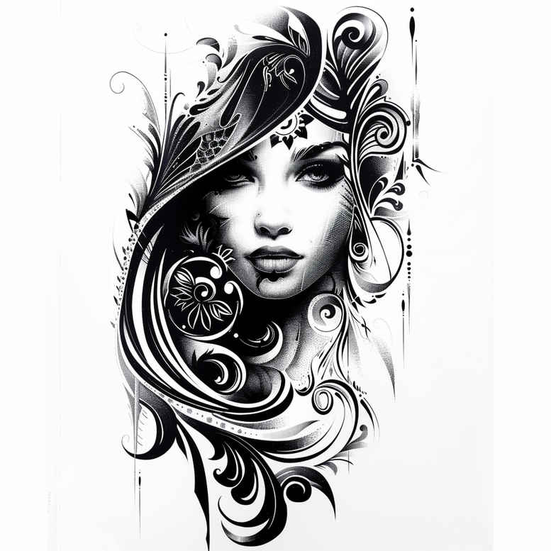 faces tattoo design ideas bold color blocks symbolic meaning resilience