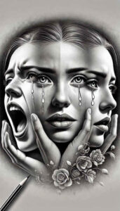 faces tattoo design ideas glowing symbolic symbol of determination
