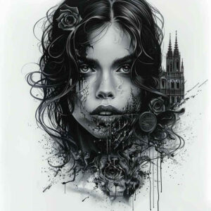 faces tattoo design ideas Surrealism hallucinatory tattoo style symbol of perseverance