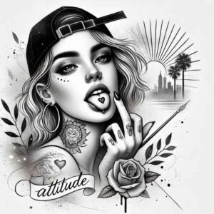 tattoo-style-face – tattoo design ideas free ai generated – skin-realism – for-behind-ear – Gallery: faces-inkby-ai