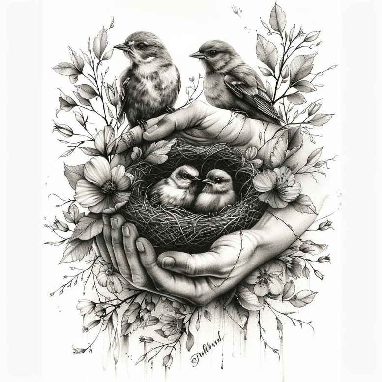 care-tattoo – tattoo design ideas free ai generated – clean-stroke – for-hand – Gallery: family-inkby-ai