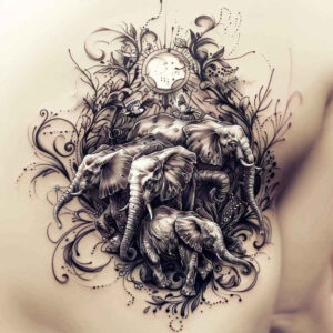 chest-tattoo – tattoo design ideas free ai generated – clear-cut – for-temple – Gallery: family-inkby-ai