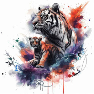 childrens-tattoo – tattoo design ideas free ai generated – negative-space – for-behind-ear – Gallery: family-inkby-ai