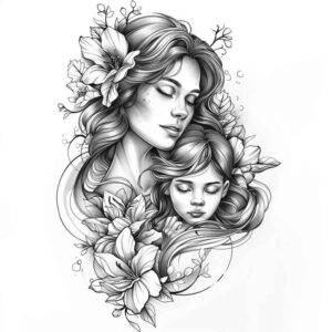 closeness-tattoo – tattoo design ideas free ai generated – fine-dot – for-neck – Gallery: family-inkby-ai