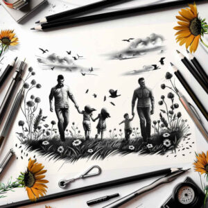 family-bond-tattoo – tattoo design ideas free ai generated – short-stroke – for-upper-thigh – Gallery: family-inkby-ai