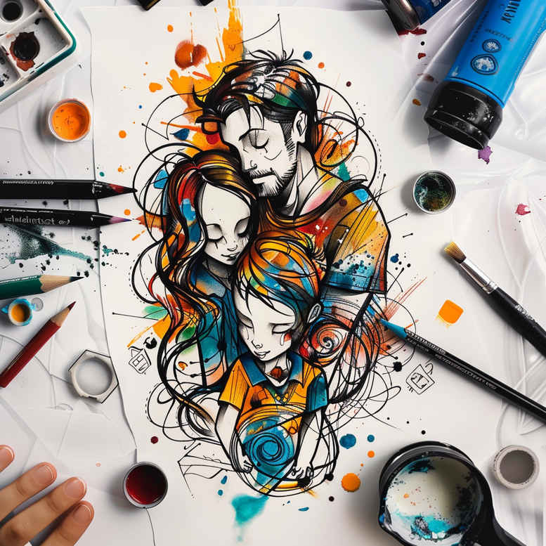 family-motif – tattoo design ideas free ai generated – subtle-motif – for-foot – Gallery: family-inkby-ai