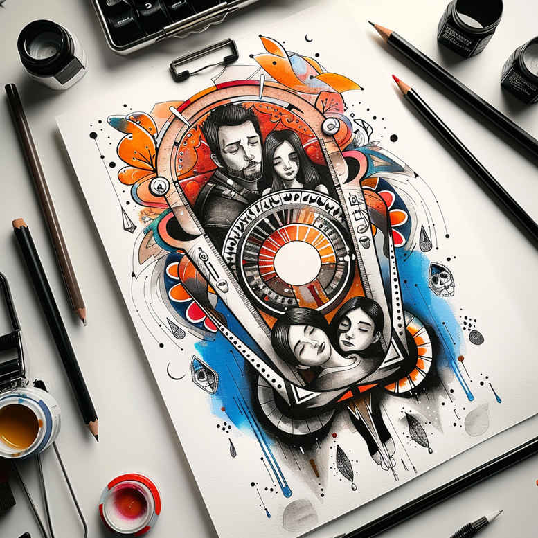 family-motif – tattoo design ideas free ai generated – symbolic – for-upper-arm – Gallery: family-inkby-ai