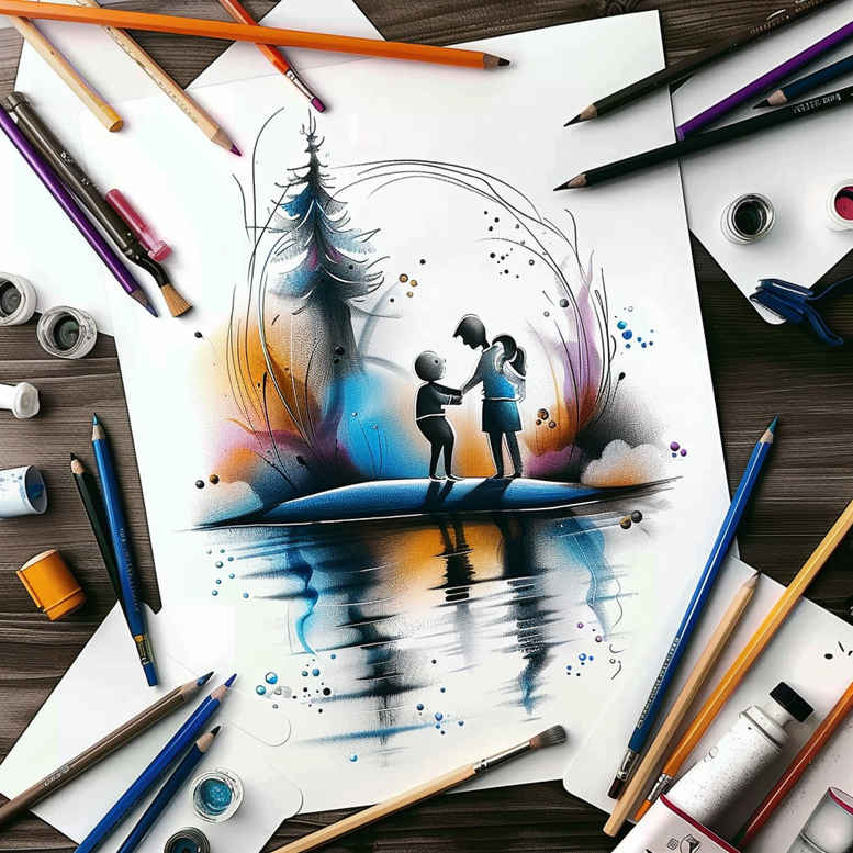 family-strength-tattoo – tattoo design ideas free ai generated – single-line – for-upper-shoulder – Gallery: family-inkby-ai