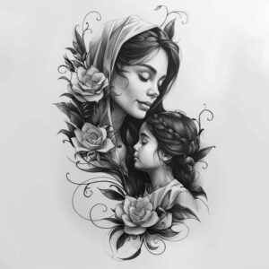 family-unity-tattoo – tattoo design ideas free ai generated – plain-tattoo – for-abdomen – Gallery: family-inkby-ai