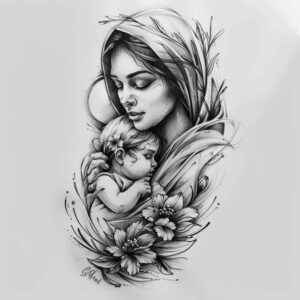flower-motif-tattoo – tattoo design ideas free ai generated – open-space – for-lower-back – Gallery: family-inkby-ai