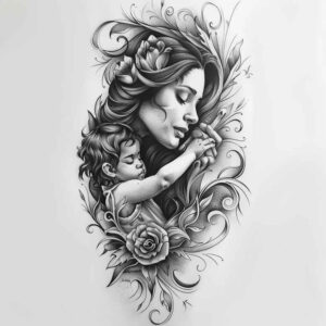 for-women – tattoo design ideas free ai generated – dotwork – for-elbow – Gallery: family-inkby-ai