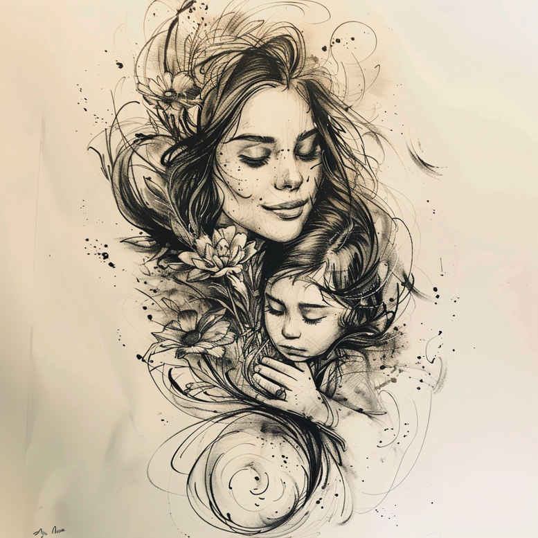 forearm-tattoo – tattoo design ideas free ai generated – minimal-texture – for-lower-leg – Gallery: family-inkby-ai