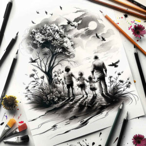 loyalty-tattoo – tattoo design ideas free ai generated – concise – for-scapula – Gallery: family-inkby-ai