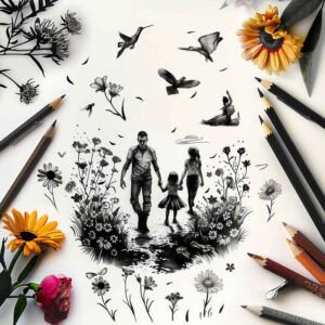 portrait-tattoo – tattoo design ideas free ai generated – nonintrusive – for-knee – Gallery: family-inkby-ai