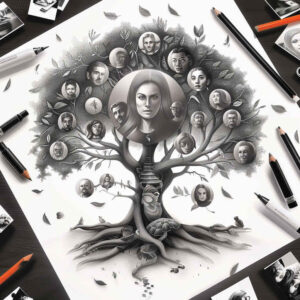 portrait-tattoo – tattoo design ideas free ai generated – pinprick – for-arm – Gallery: family-inkby-ai