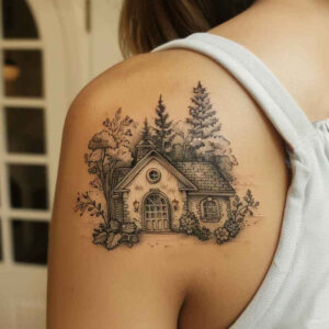 spiritual-tattoo – tattoo design ideas free ai generated – thin-line – for-back-of-neck – Gallery: family-inkby-ai