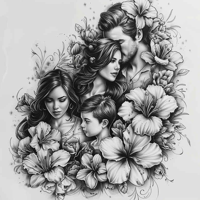 family tattoo design ideas saturated hues ancestry represents courage